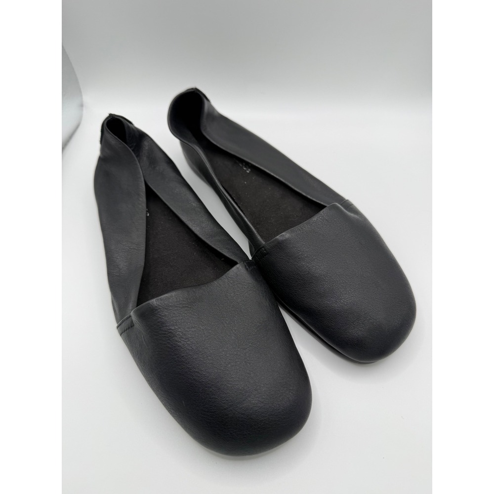 Aerosoles Womens Black Leather Ballet Flats Round Toe Comfort Slip On Shoes 8.5